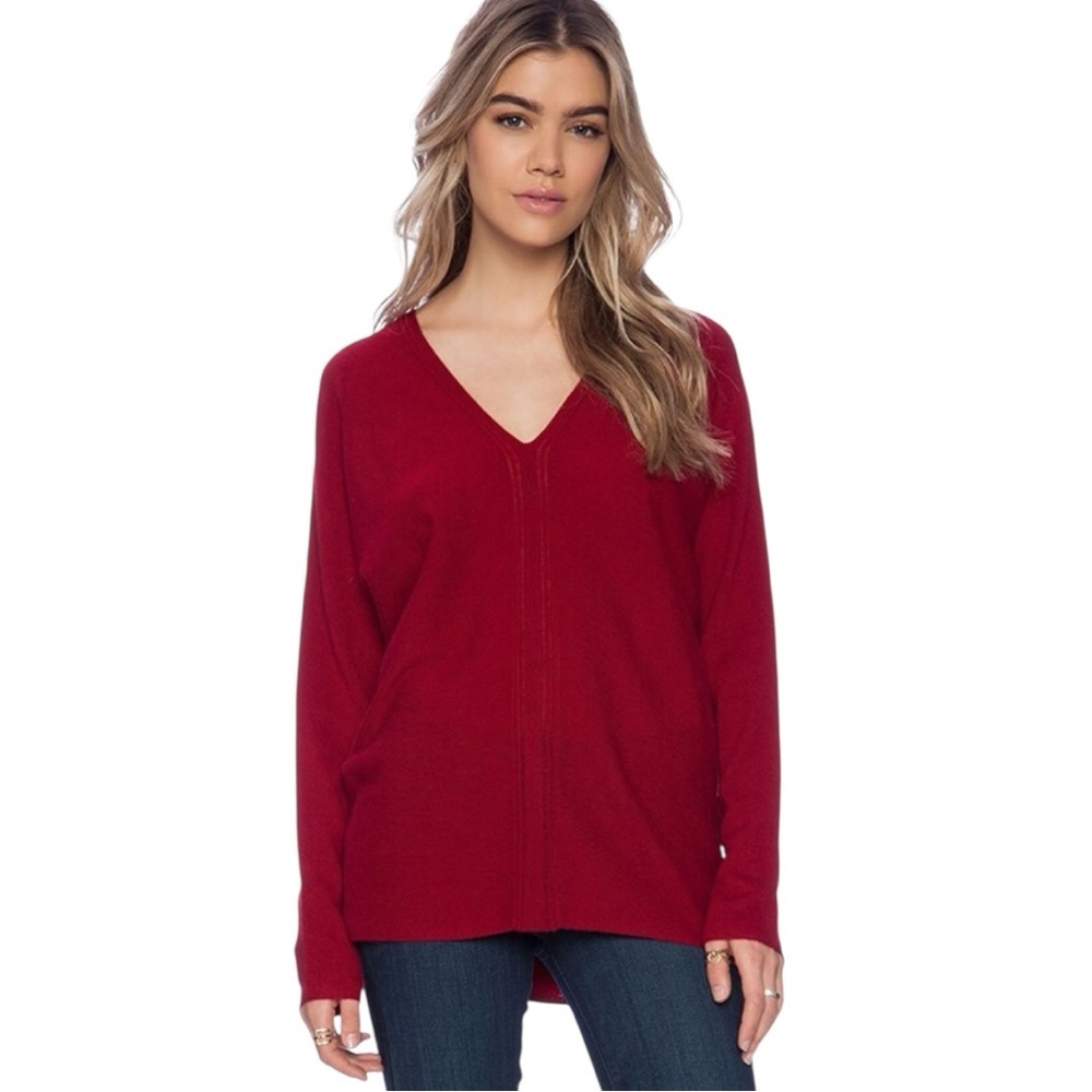 Vince 100% Cashmere Red V-Neck Sweater Women’s Size Small